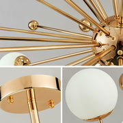 Valentina Scandinavische Vuurwerk LED Kroonluchters Goud Metaal Woonkamer - afbeelding 8 | Noma Lighting