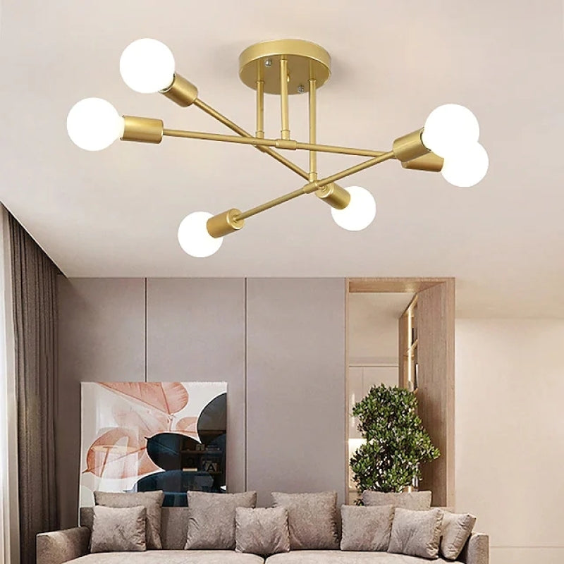 Valentina Moderne LED Plafondlampen Gouden Zwart Metaal Glas Eetkamer - afbeelding 2 | Noma Lighting