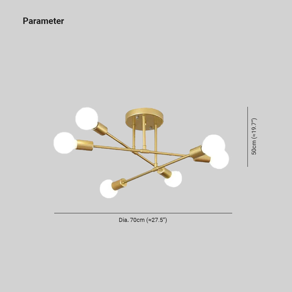Valentina Moderne LED Plafondlampen Gouden Zwart Metaal Glas Eetkamer - afbeelding 4 | Noma Lighting