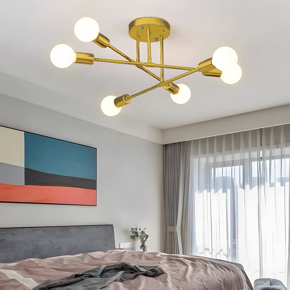 Valentina Moderne LED Plafondlampen Gouden Zwart Metaal Glas Eetkamer - afbeelding 5 | Noma Lighting