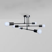 Valentina Moderne LED Plafondlampen Gouden Zwart Metaal Glas Eetkamer - afbeelding 8 | Noma Lighting
