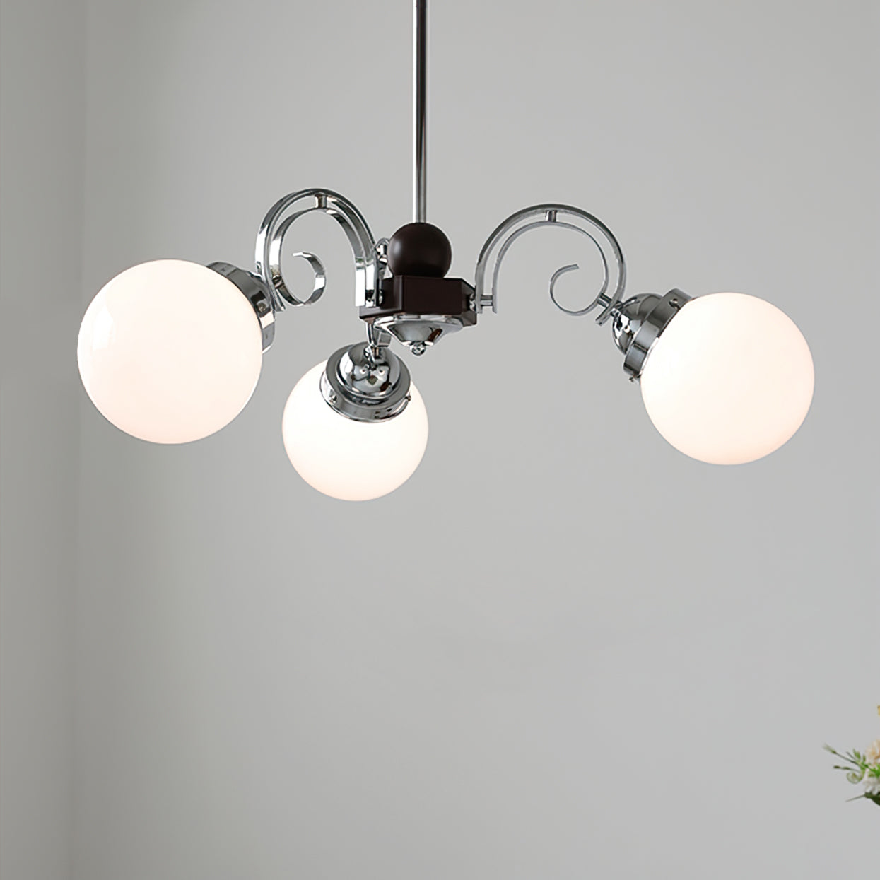 Valentina Vintage Crème Kroonluchter Glas Woonkamer Slaapkamer - afbeelding 10 | Noma Lighting