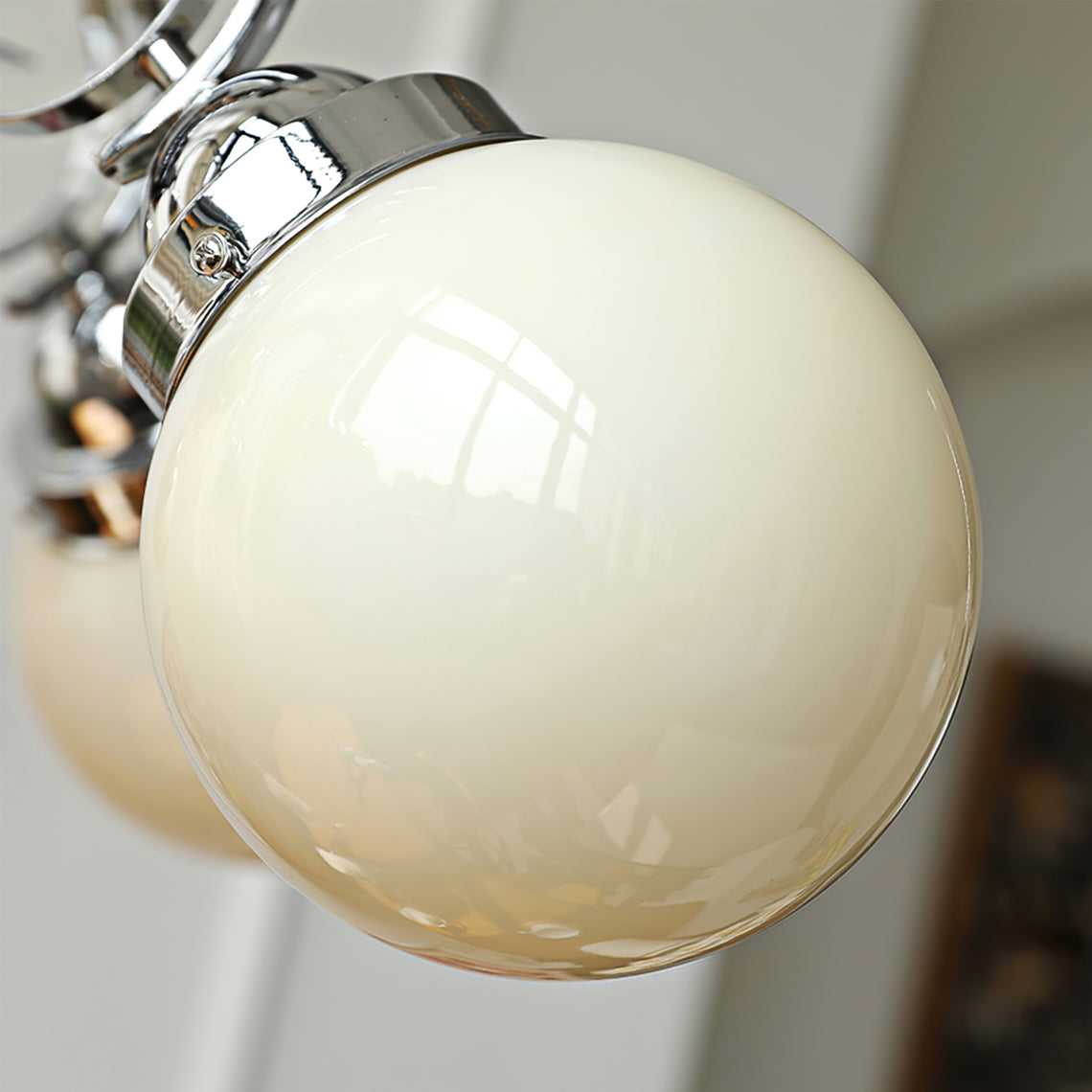 Valentina Vintage Crème Kroonluchter Glas Woonkamer Slaapkamer - afbeelding 18 | Noma Lighting