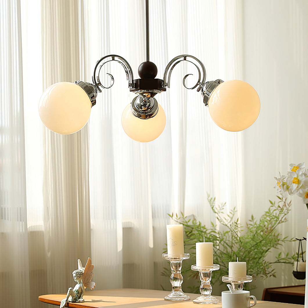 Valentina Vintage Crème Kroonluchter Glas Woonkamer Slaapkamer - afbeelding 2 | Noma Lighting