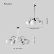 Valentina Vintage Crème Kroonluchter Glas Woonkamer Slaapkamer - afbeelding 4 | Noma Lighting