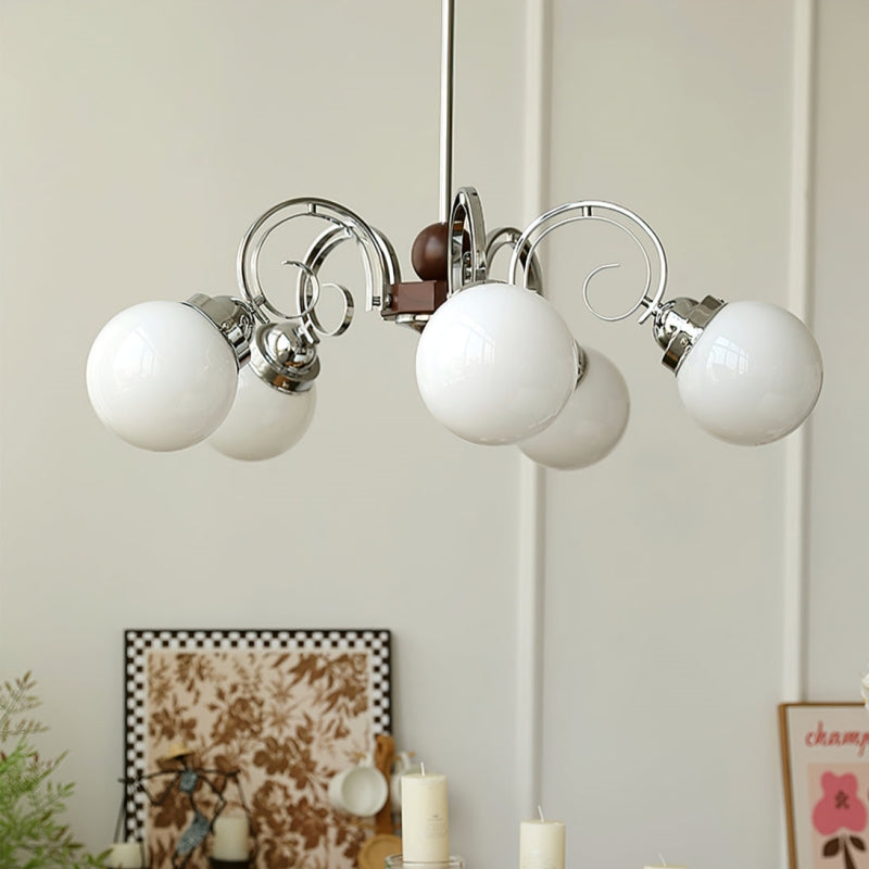 Valentina Vintage Crème Kroonluchter Glas Woonkamer Slaapkamer - afbeelding 5 | Noma Lighting