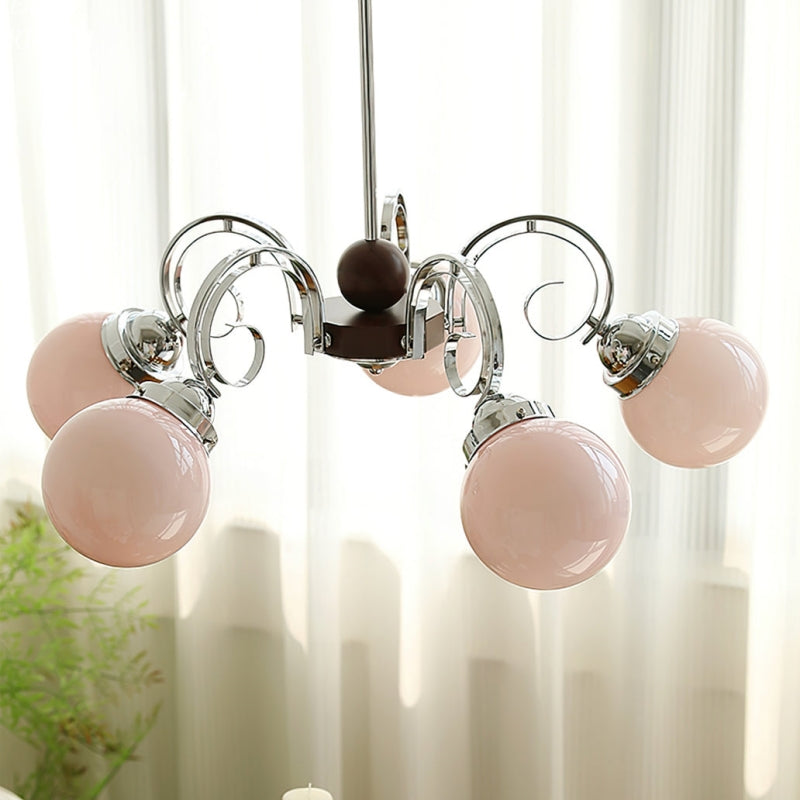 Valentina Vintage Crème Kroonluchter Glas Woonkamer Slaapkamer - afbeelding 7 | Noma Lighting