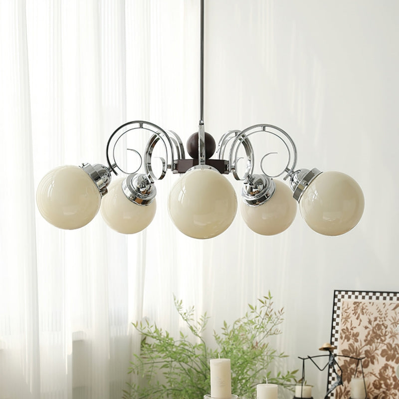 Valentina Vintage Crème Kroonluchter Glas Woonkamer Slaapkamer - afbeelding 8 | Noma Lighting