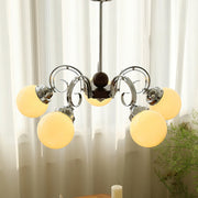 Valentina Vintage Crème Kroonluchter Glas Woonkamer Slaapkamer - afbeelding 9 | Noma Lighting