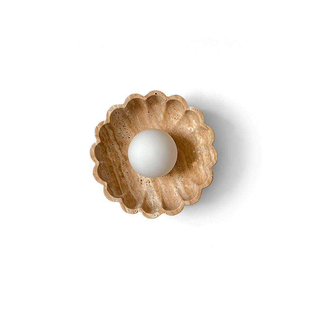 Valielia Flower wandlamp Beige Geel travertin - afbeelding 1 | Noma Lighting