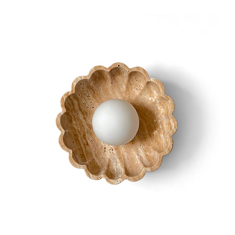 Valielia Flower wandlamp Beige Geel travertin - afbeelding 3 | Noma Lighting