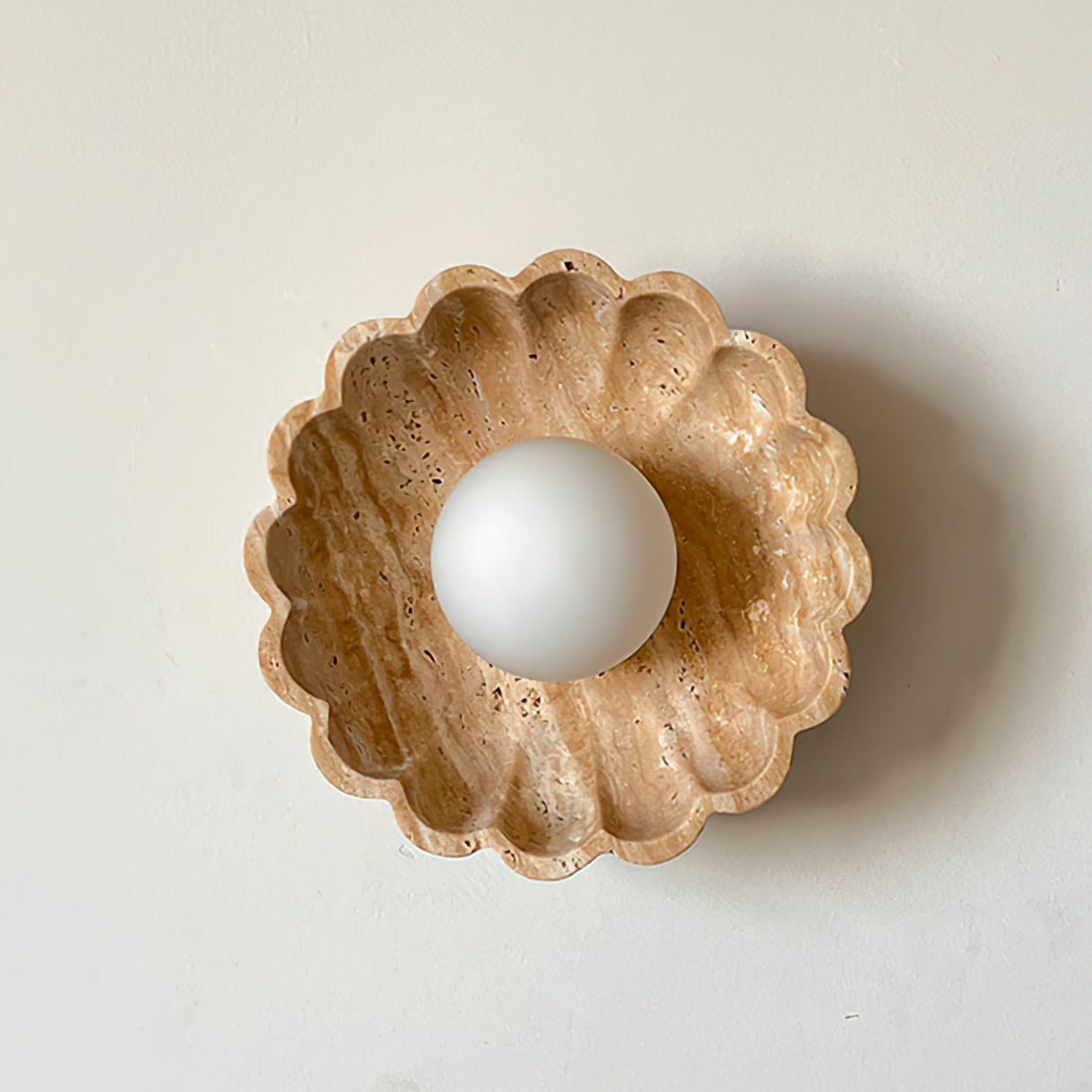 Valielia Flower wandlamp Beige Geel travertin - afbeelding 5 | Noma Lighting