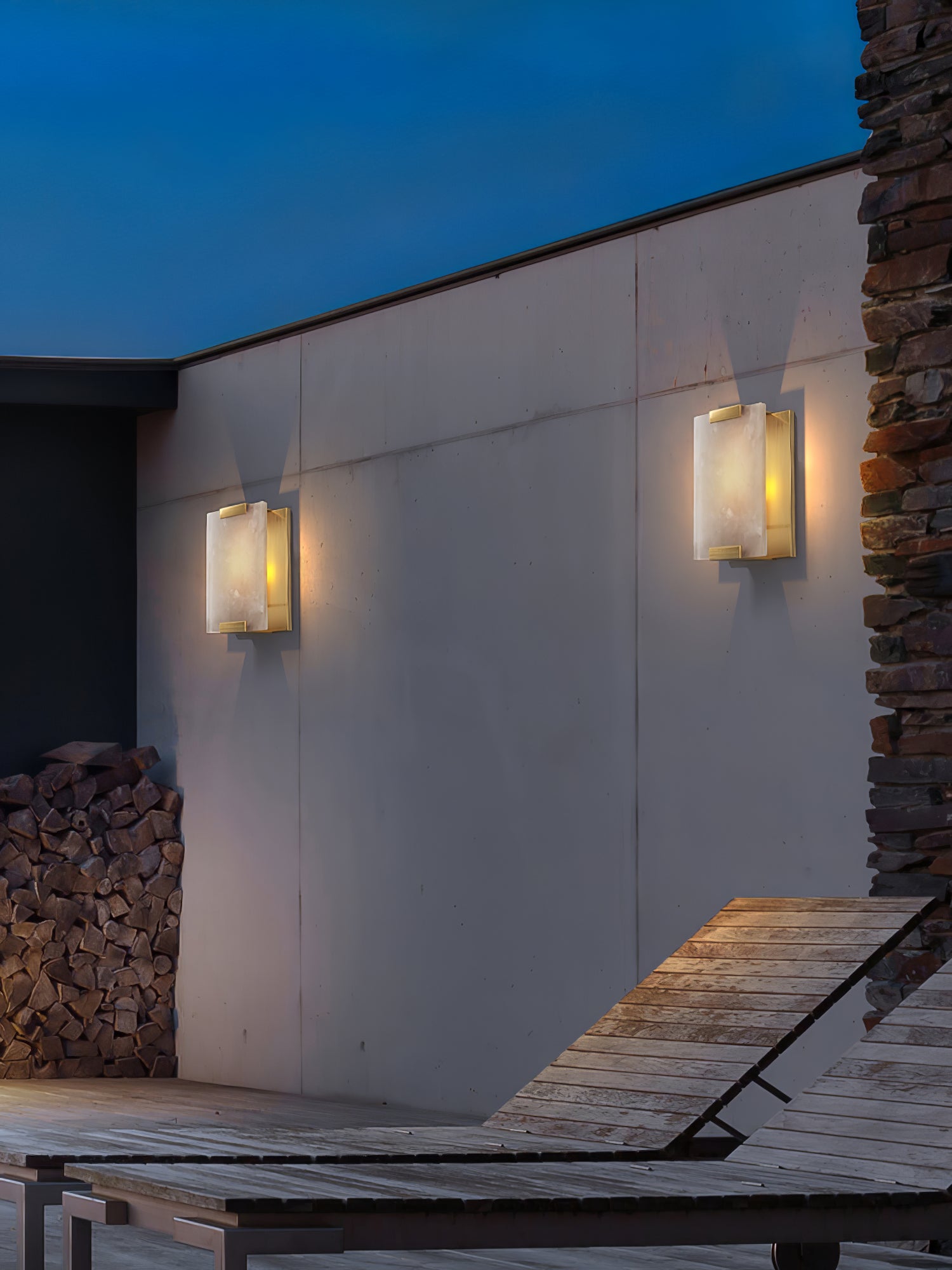 Velen wandlamp met Albasten Panel Glow - afbeelding 2 | Noma Lighting