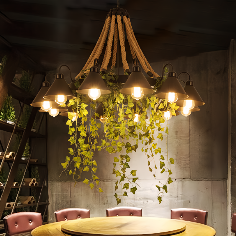 Vireo Retro LED Kroonluchters Zwart Metaal Restaurant/Bar/Woonkamer - afbeelding 3 | Noma Lighting