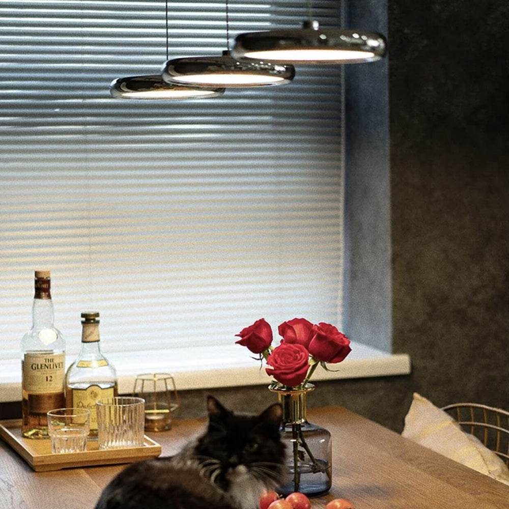 Welsh Minimalistisch Cirkel LED Hanglamp Metaal/Acryl Silver/Goud/Roségoud Slaap/Woon/Eetkamer - afbeelding 15 | Noma Lighting