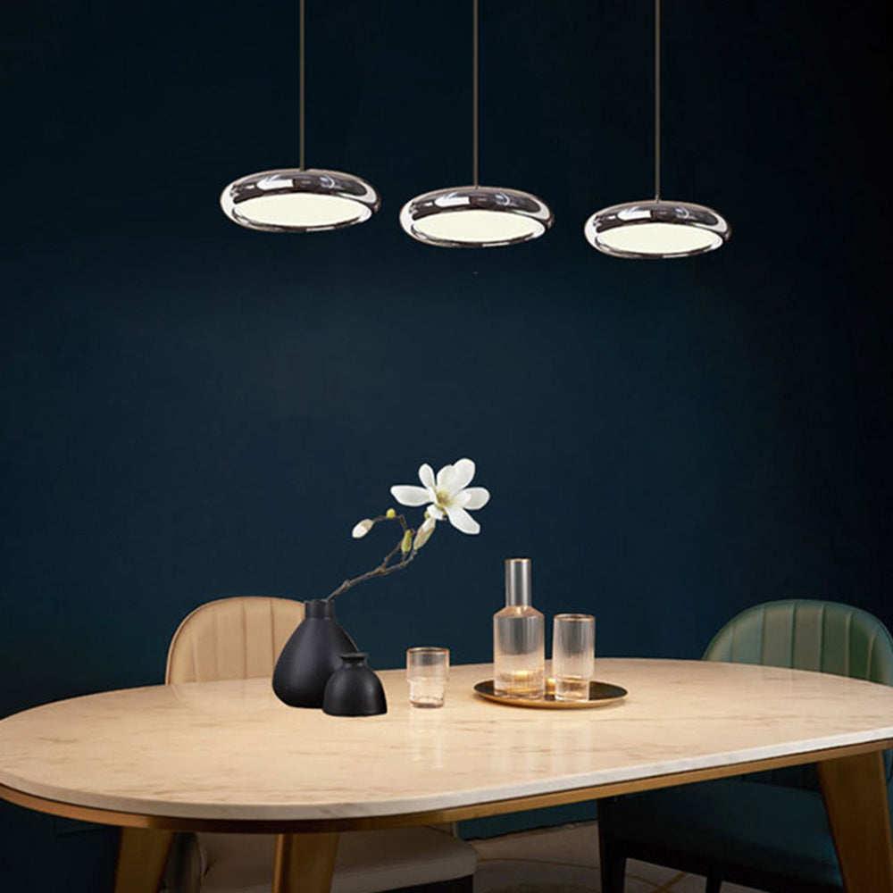 Welsh Minimalistisch Cirkel LED Hanglamp Metaal/Acryl Silver/Goud/Roségoud Slaap/Woon/Eetkamer - afbeelding 3 | Noma Lighting