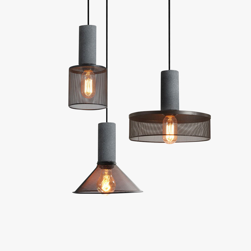 Zaid Industriële Design Cilindervormige Hanglamp Cement/Metaal/Steen Eetkamer/Bar - afbeelding 1 | Noma Lighting