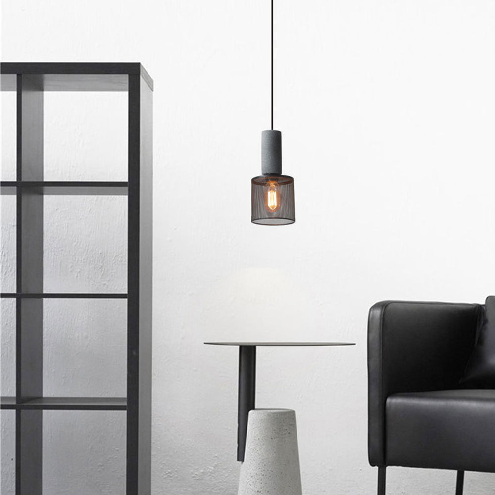 Zaid Industriële Design Cilindervormige Hanglamp Cement/Metaal/Steen Eetkamer/Bar - afbeelding 11 | Noma Lighting
