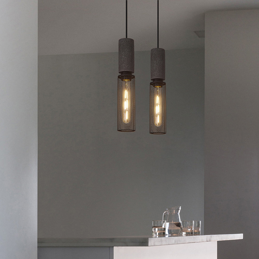Zaid Industriële Design Cilindervormige Hanglamp Cement/Metaal/Steen Eetkamer/Bar - afbeelding 20 | Noma Lighting