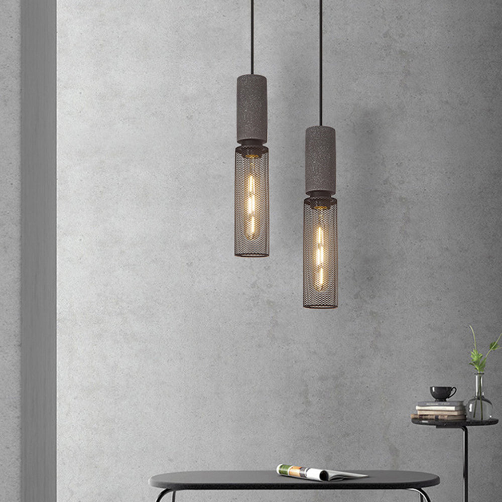 Zaid Industriële Design Cilindervormige Hanglamp Cement/Metaal/Steen Eetkamer/Bar - afbeelding 23 | Noma Lighting