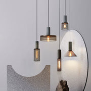 Zaid Industriële Design Cilindervormige Hanglamp Cement/Metaal/Steen Eetkamer/Bar - afbeelding 3 | Noma Lighting