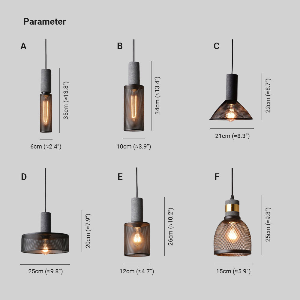 Zaid Industriële Design Cilindervormige Hanglamp Cement/Metaal/Steen Eetkamer/Bar - afbeelding 4 | Noma Lighting