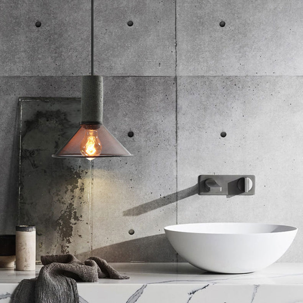 Zaid Industriële Design Cilindervormige Hanglamp Cement/Metaal/Steen Eetkamer/Bar - afbeelding 7 | Noma Lighting