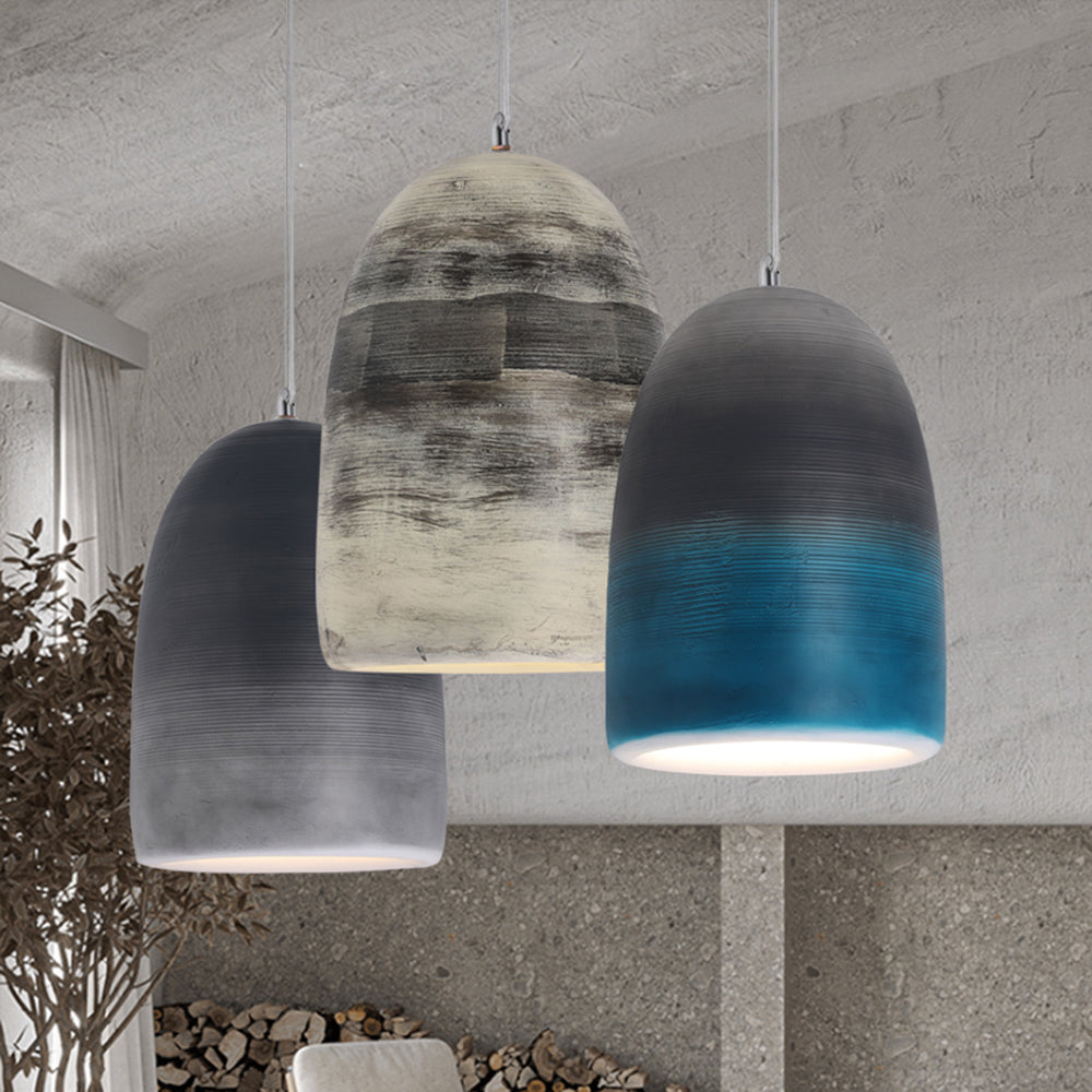 Zaid Moderne Bol LED Hanglamp Hars/Acryl Zwart/Blauw/Grijs Slaap/Woon/Eetkamer - afbeelding 3 | Noma Lighting