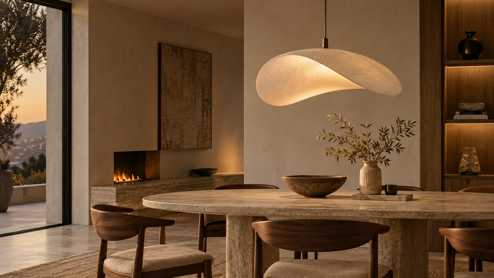 Premium design hanglamp in een warm interieur van Noma Lighting